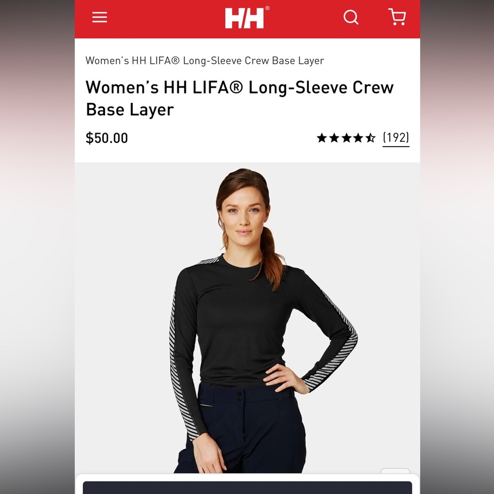 Helly Hansen Black Long-Sleeve Top with Patterned Sleeves